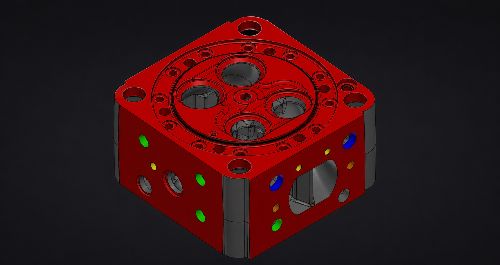 3D-модель детали, вид со стороны огневого дна